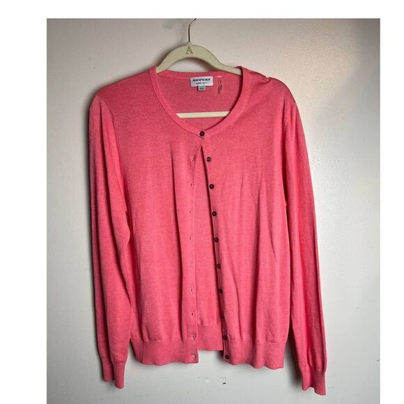 REPEAT Easy Knit Coral Cardigan Sz. L - Picture 2 of 6